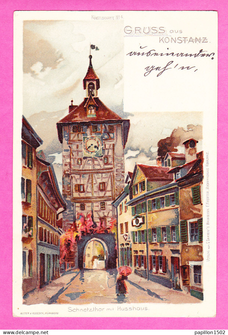 E-Allemagne-494P112  Gruss Aus  KONSTANZ , Schnetzthor Mit Husshaus, Cpa BE - Konstanz