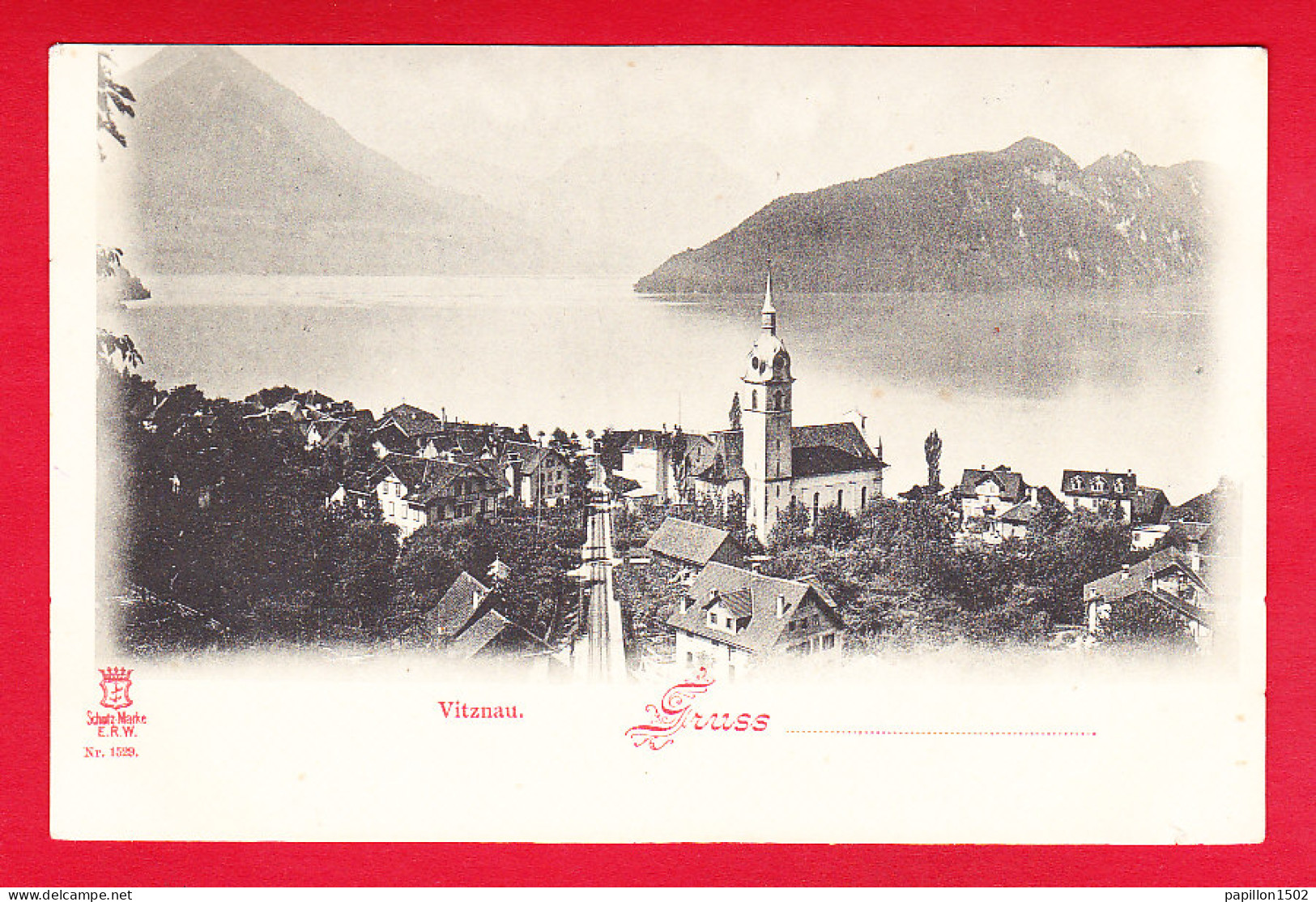 E-Suisse-624P112  VITZNAU, Gruss, Vue Générale, Cpa Précurseur BE - Sonstige & Ohne Zuordnung