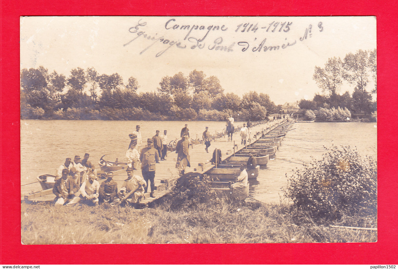 Milit-532A56  Carte Photo, équipage De Pont D'armée N° 3 Ingrandes Sur Loire, BE - Altri & Non Classificati