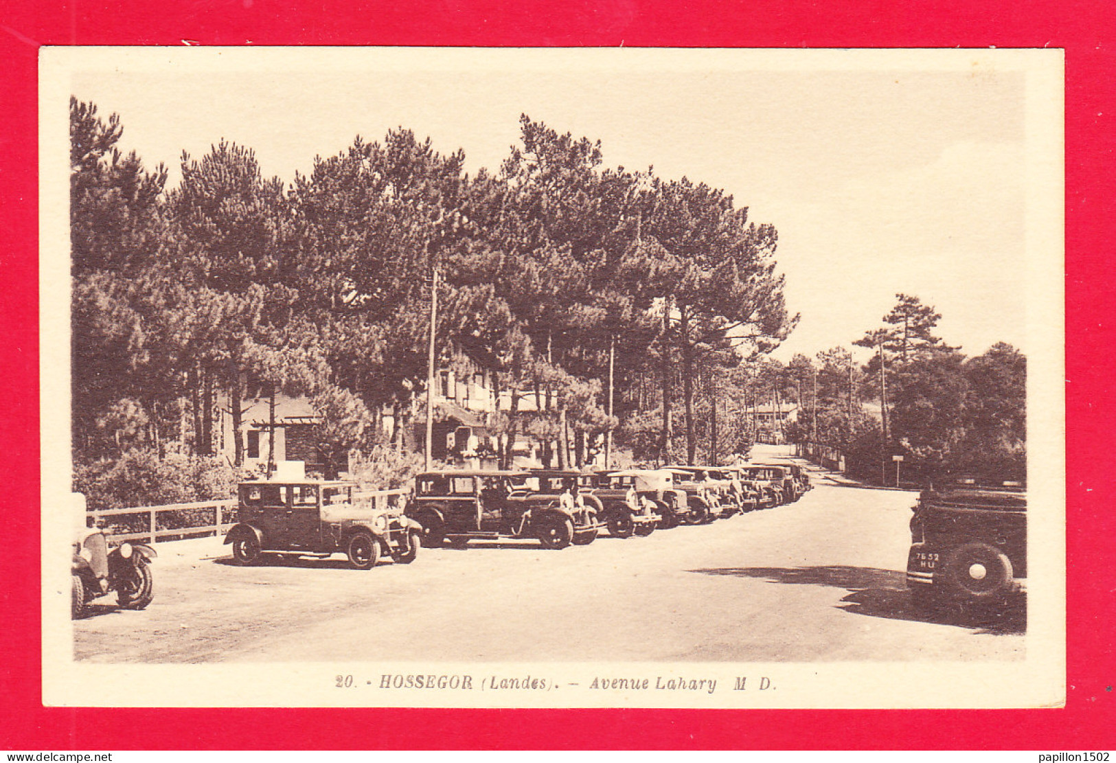 F-40-Hossegor-34A116  Avenue Lahary, Nombreuses Vieilles Voitures, Cpa BE - Hossegor