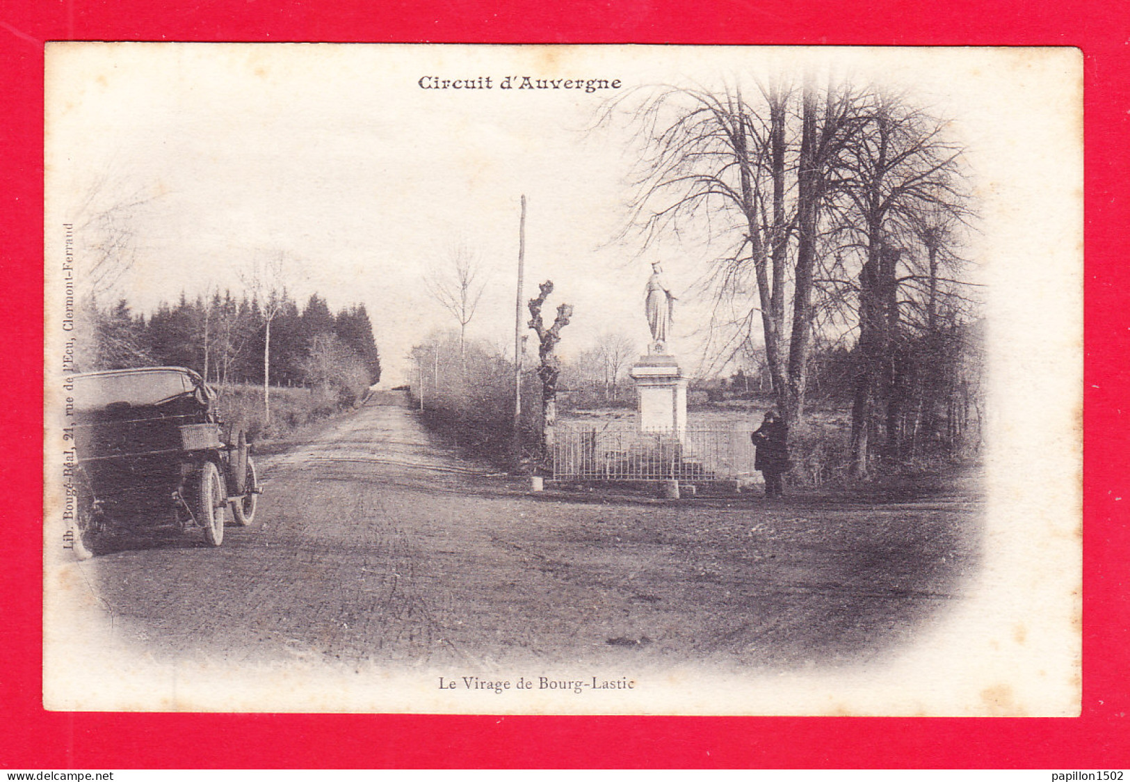 F-63-Auvergne-18A116  Circuit D'Auvergne, Le Virage De Bourg Lastic, Vieille Voiture, Cpa  - Autres & Non Classés