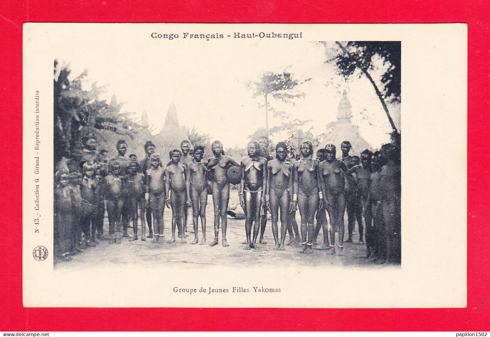 E-Congo-74A116  Haut Oubangui, Groupe De Jeunes Filles Yakomas, Femmes Seins Nus, Cpa BE - Französisch-Kongo