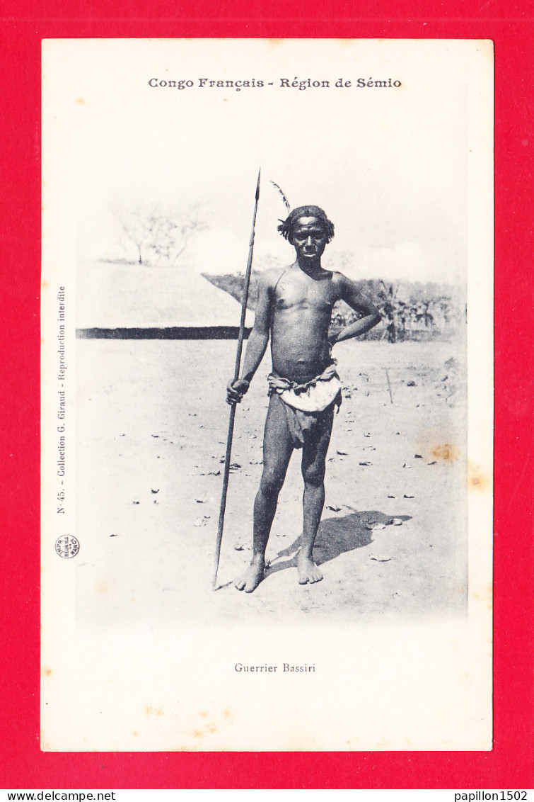 E-Congo-75A116  Région De Sémio, Guerrier Bassiri Avec Sa Lance, Cpa  - Französisch-Kongo