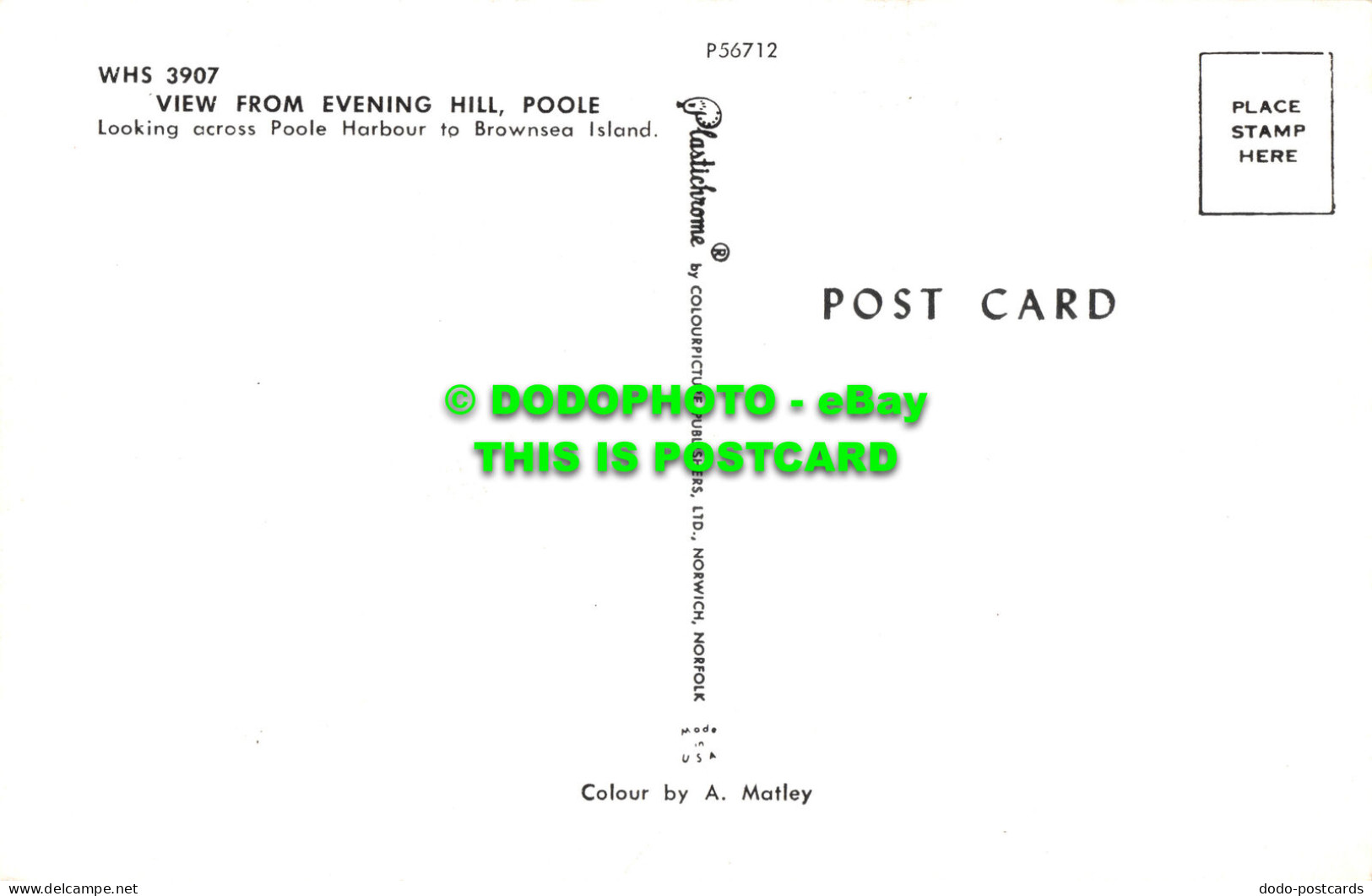 R517986 Poole. View From Evening Hill. Plastichrome. A. Matley - World