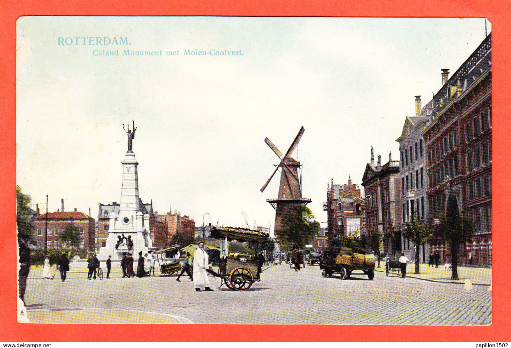 E-Pays Bas-33P28  ROTTERDAM, Caland Monument Met Molen Coolvest, Animation, Cpa Colorisée - Rotterdam