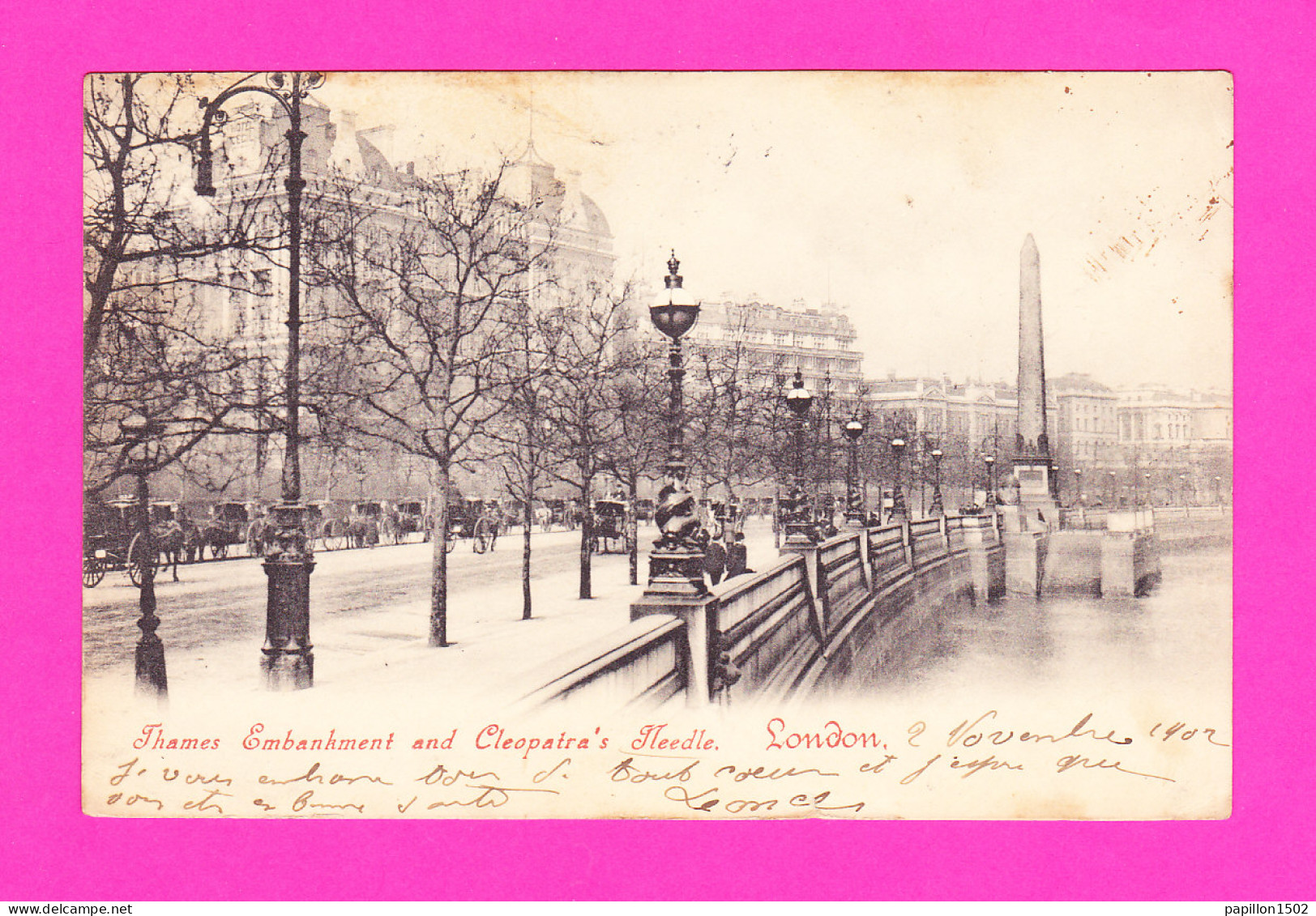 E-Royaume Uni-141P LONDON Thames Embankment And Cleopatra's Needle, Nombreux Attelages, Cpa Précurseur - Sonstige & Ohne Zuordnung