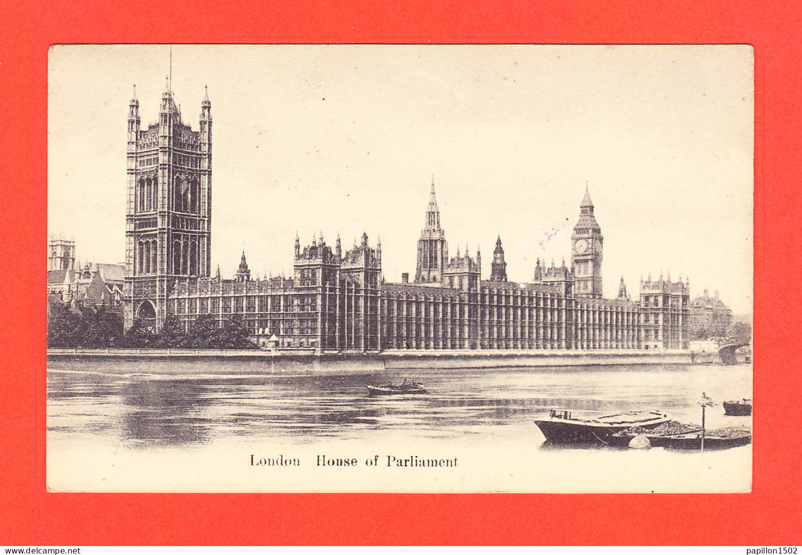 E-Royaume Uni-143P LONDON House Of Parliament, Barques, Cpa BE - Houses Of Parliament