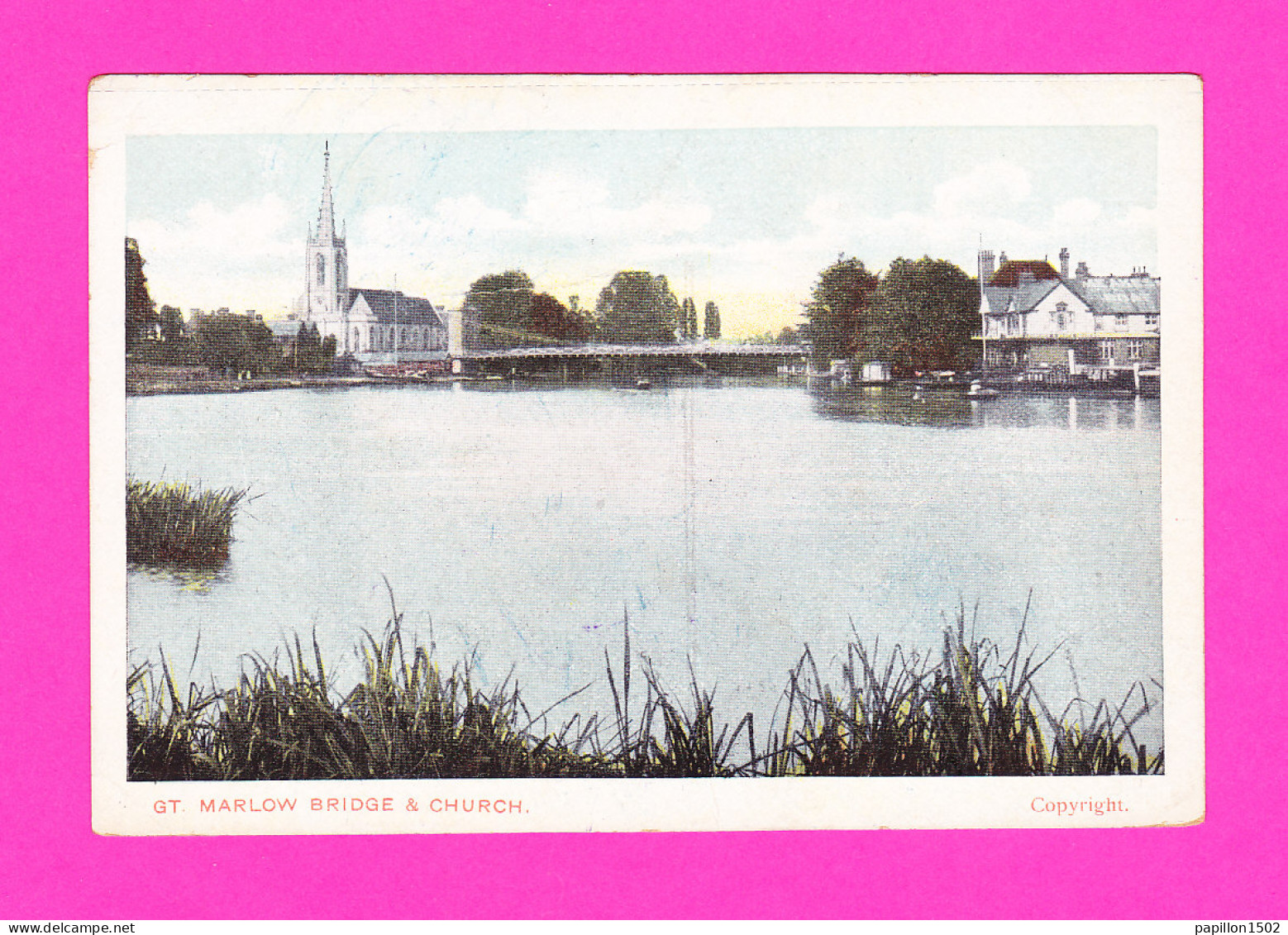 E-Royaume Uni-170P GT MARLOW Bridge And Church, Cpa Colorisée - Buckinghamshire