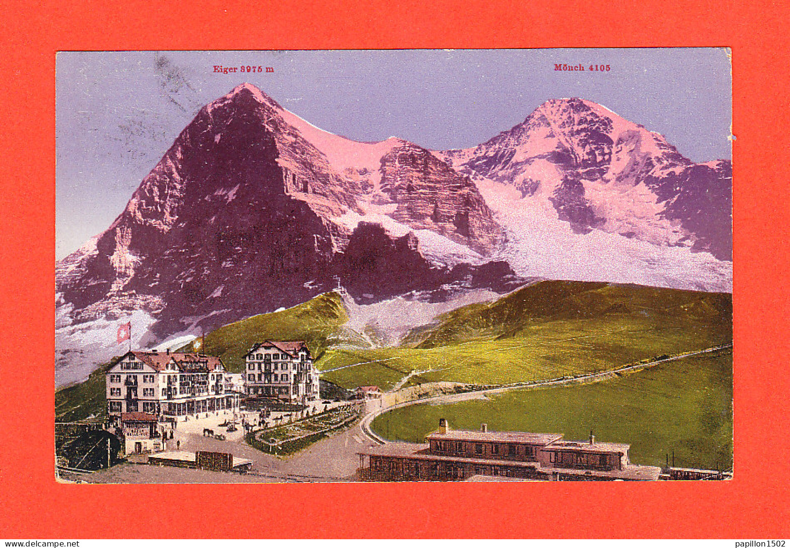 E-Suisse-177P JUNGFRAUBAHN, Vue Sur Les Hôtels, Les Chaînes De Montagnes, Cpa BE - Autres & Non Classés