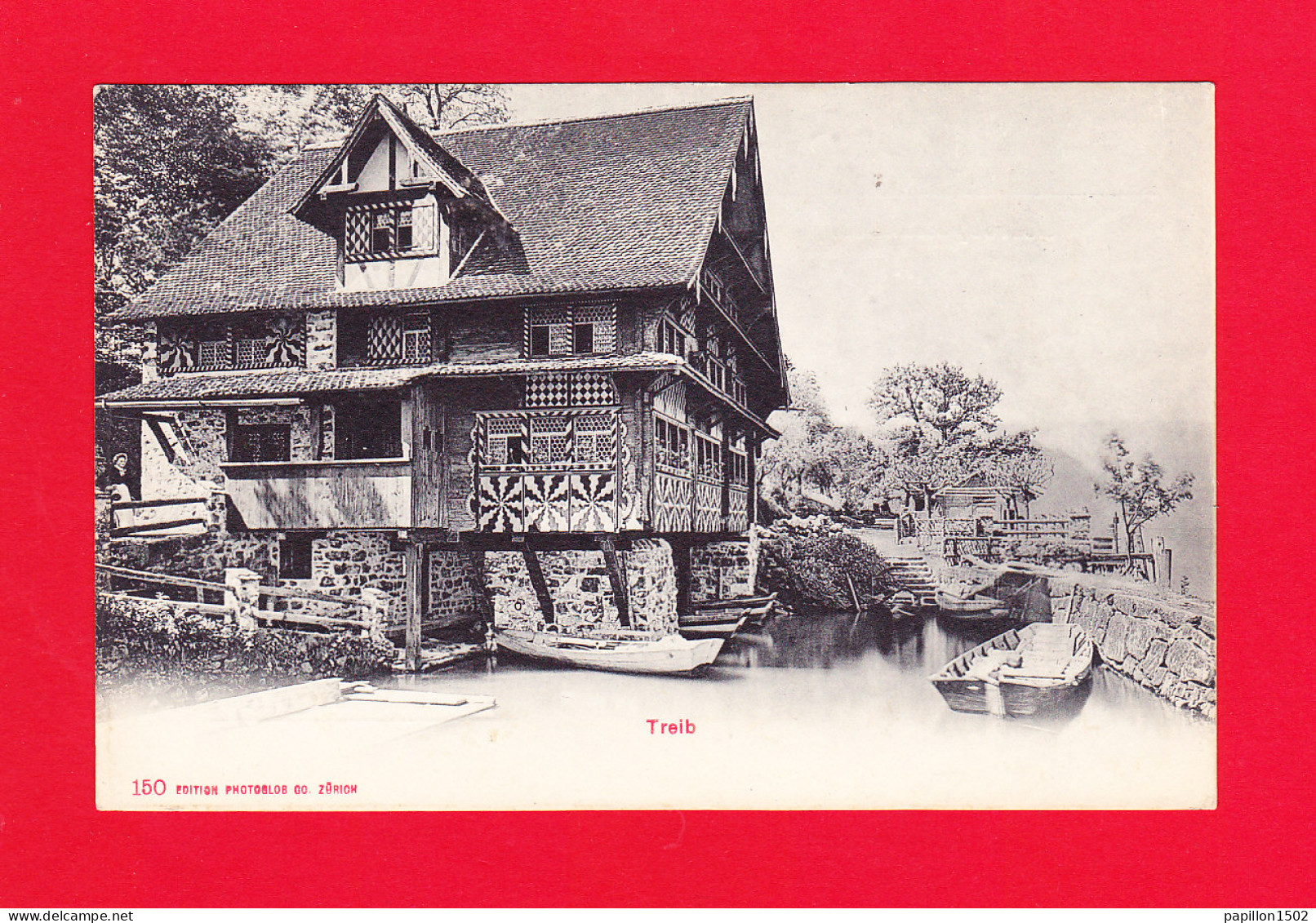 E-Suisse-291P TREIB Vue Sur Une Belle Maison, Barques, Cpa BE - Andere & Zonder Classificatie