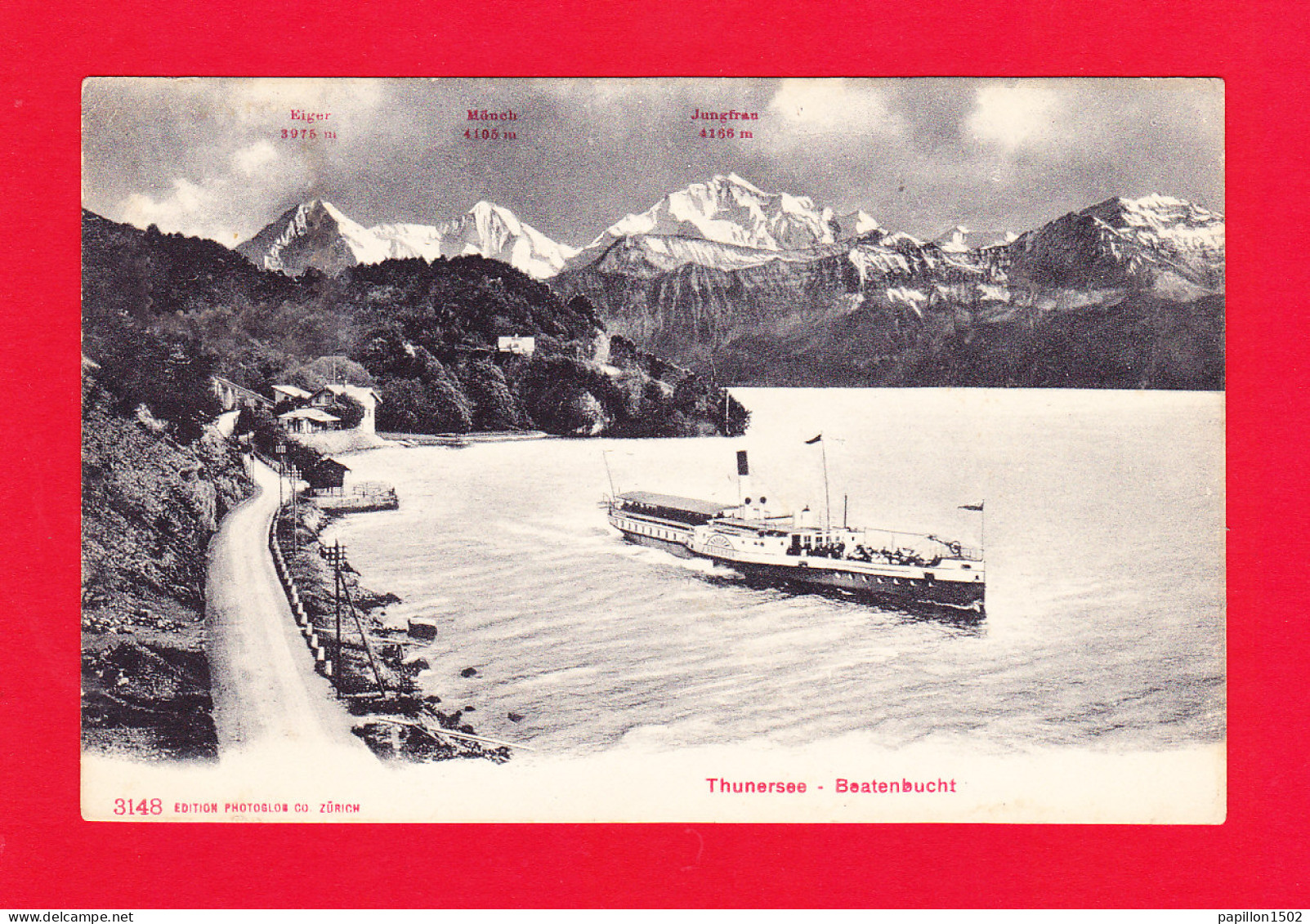 E-Suisse-294P THUNERSEE, Beatenbucht, Gros Bâteau, Cpa BE - Sonstige & Ohne Zuordnung