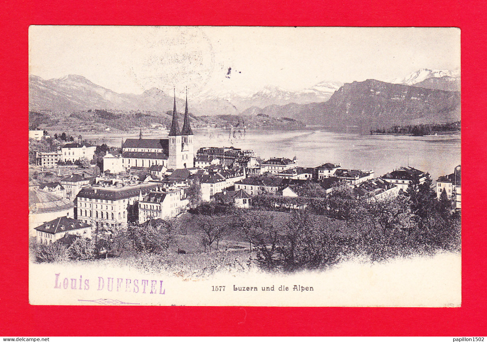 E-Suisse-323P LUZERN Und Die Alpen, Vue Générale Sur La Ville, Cpa 1905 BE - Sonstige & Ohne Zuordnung