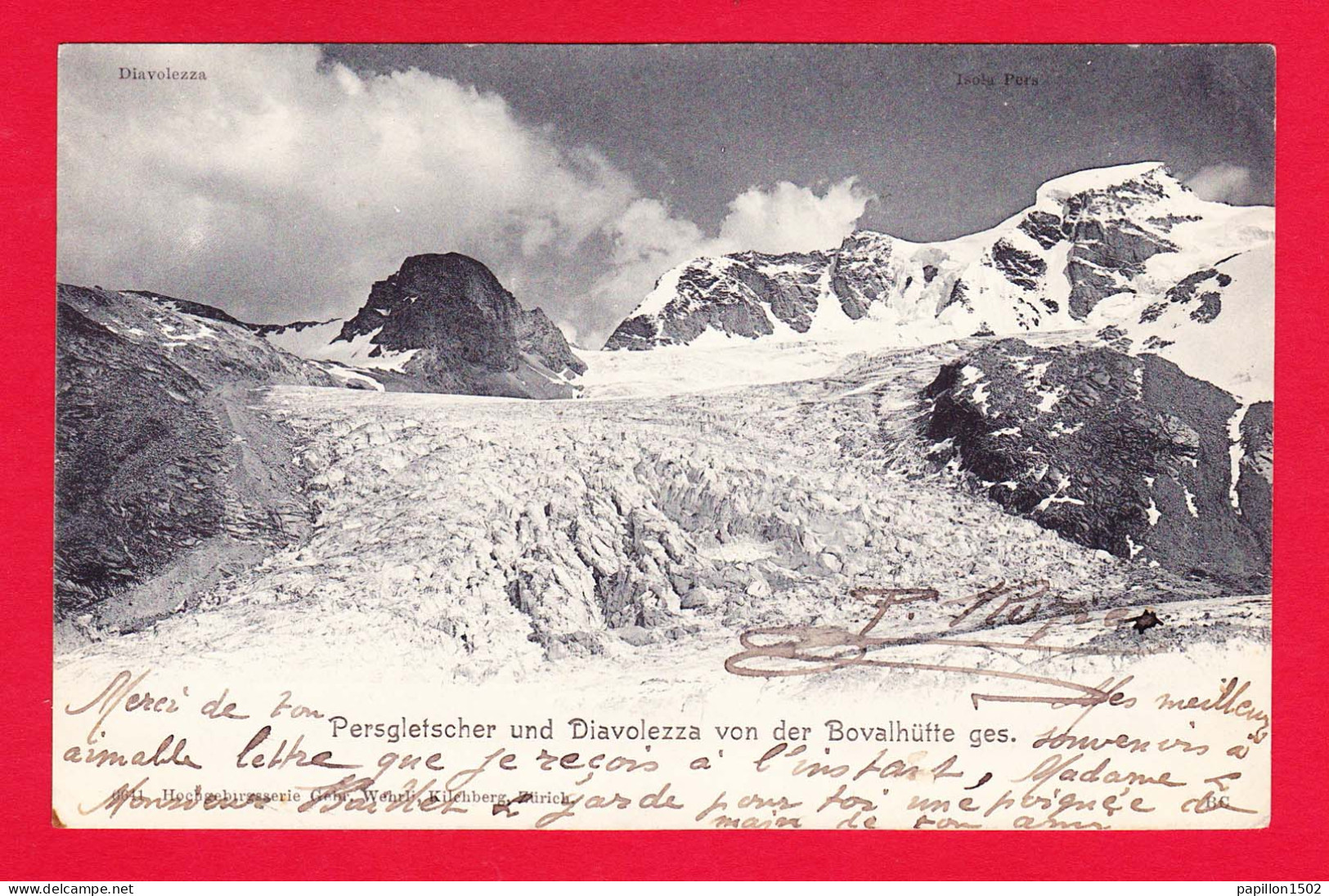 E-Suisse-474PH29 Persgletscher Und Diavolezza Von Der Bovalhütte Ges. Cpa Précurseur - Autres & Non Classés