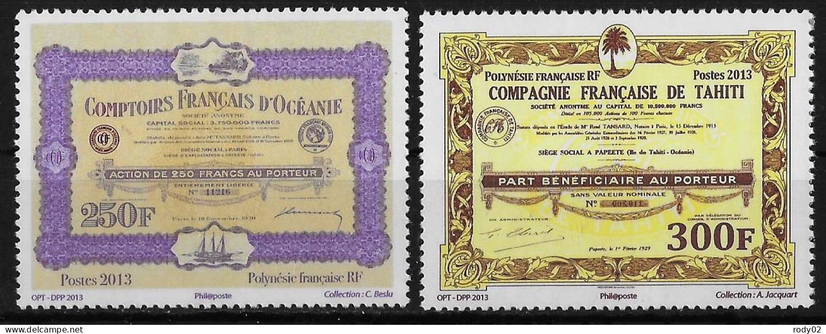 POLYNESIE FRANCAISE - GRAVURES - N° 1044 ET 1045 - NEUF** MNH - Ongebruikt