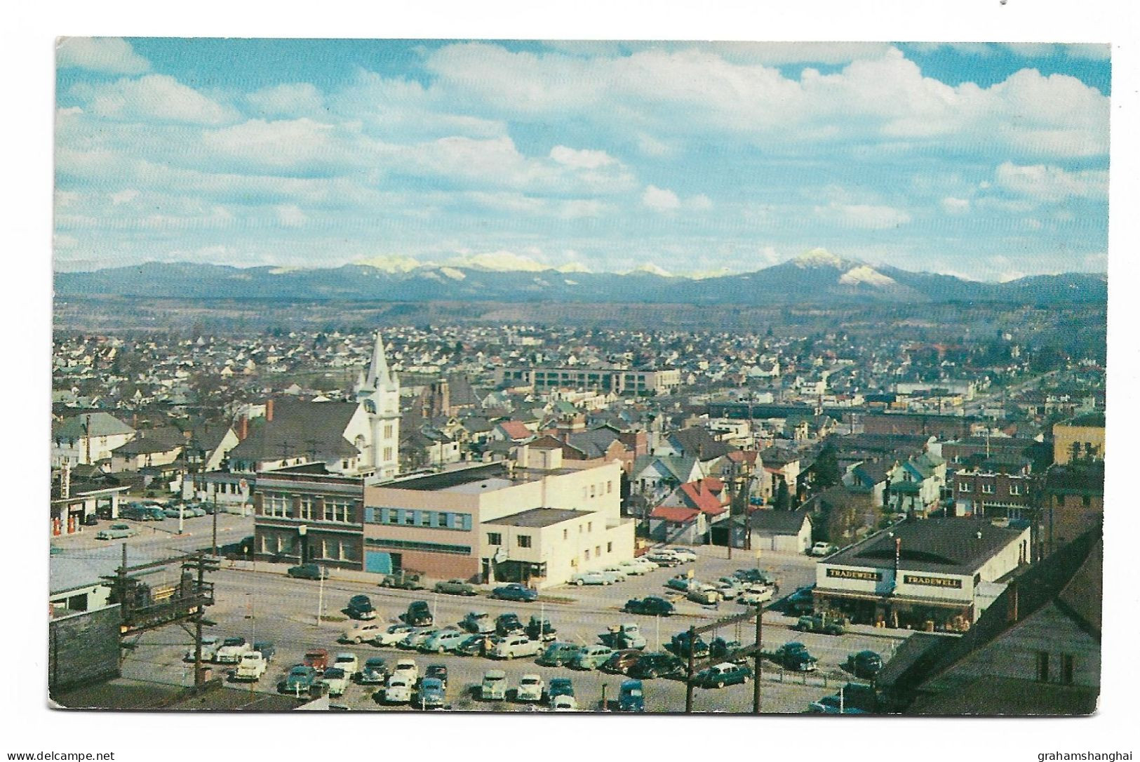 Postcard USA WA Washington State Everett City View Panorama Buildings Posted 1955 - Altri & Non Classificati