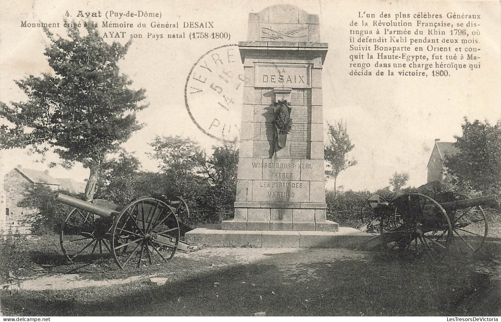 FRANCE - Ayat - Vue Sur Le Monument érigé à La Mémoire Du Général Desaix - Carte Postale Ancienne - Riom