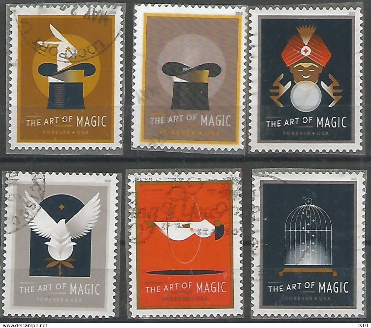 USA 2018 Art Of Magic - Cpl 6v Set - SC. # 5301/6 In VFU Condition - Astrology