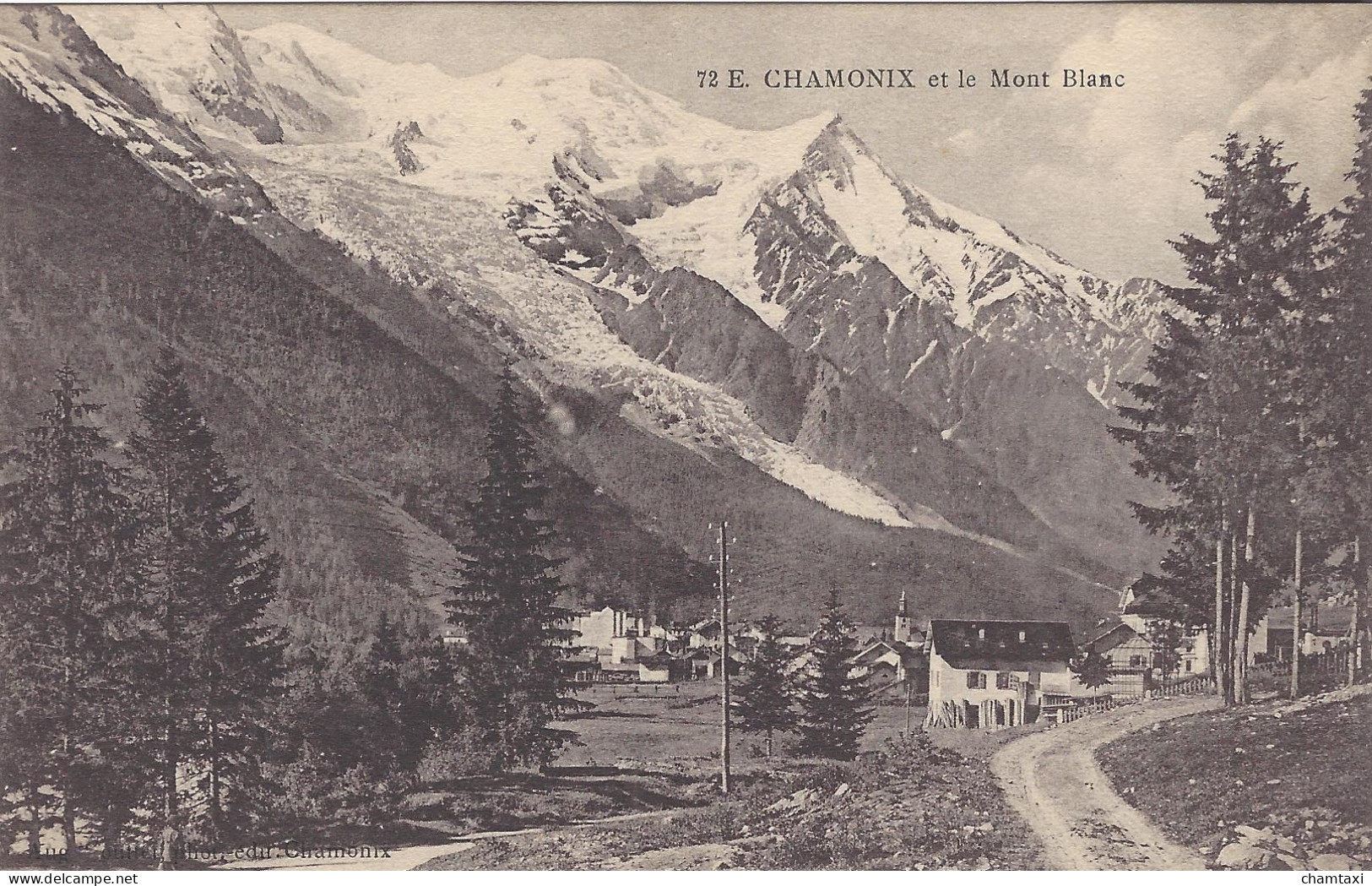 74 CHAMONIX MONT BLANC ROUTE DES PRAZ GLACIER DES BOSSONS  Editeur COUTTET  Auguste N° 72 E - Chamonix-Mont-Blanc