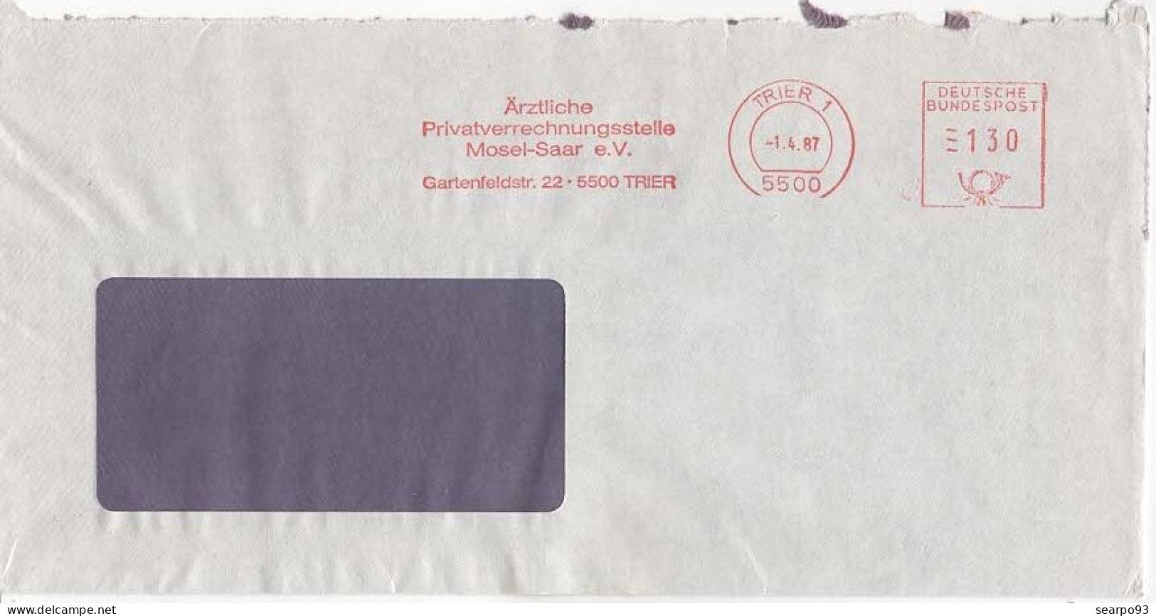 GERMANY. METER SLOGAN.MEDICAL INSURANCE. TRIER. 1987 - Frankeermachines (EMA)