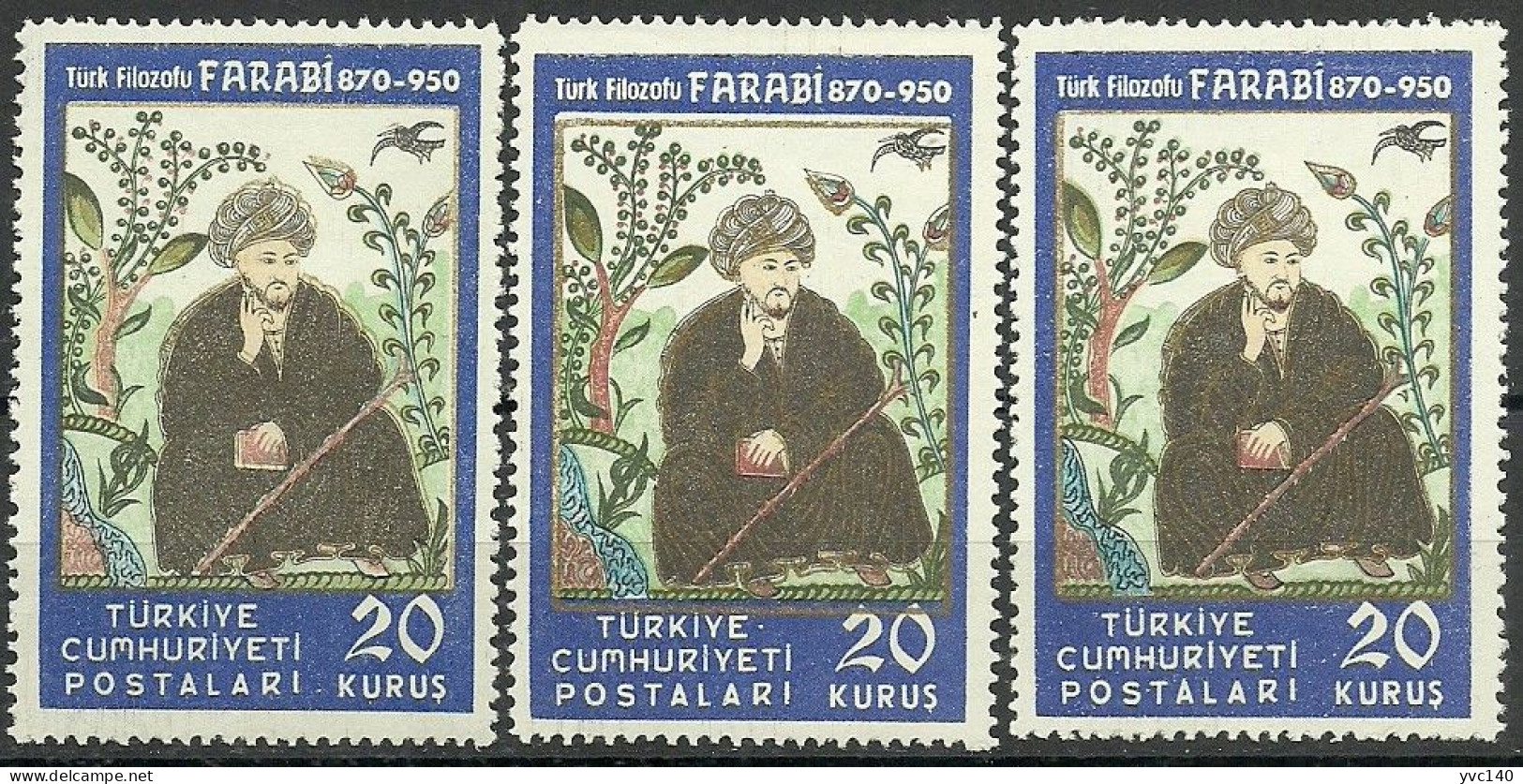 Turkey; 1950 Millenary Of The Death Of Farabi 20 K. ERROR "Shifted Prints" MNH** - Unused Stamps