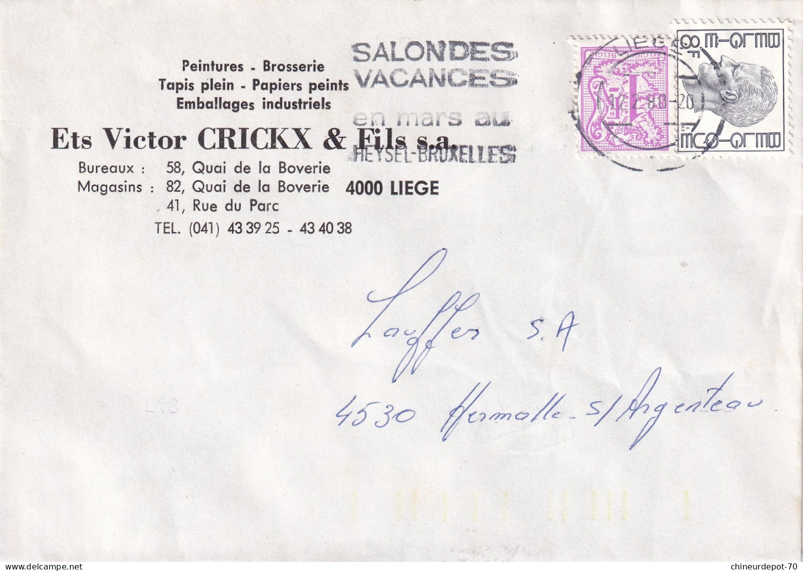 Ets Victor Crickx & Fils S.a   Tapis Plein - Papiers Peints -Emballages Industriels Liège - Sobres