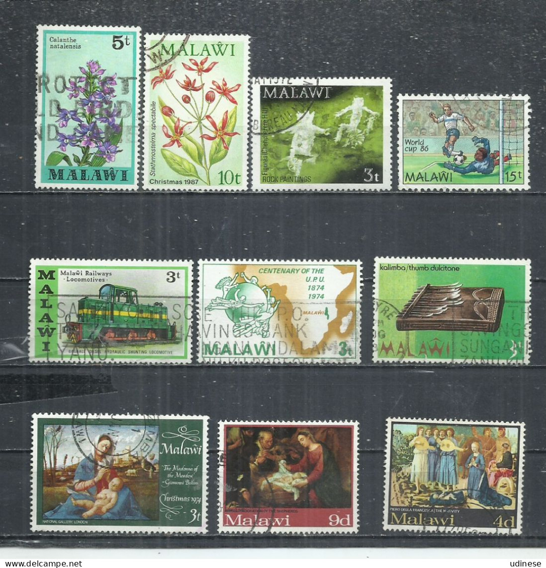 TEN AT A TIME - MALAWI - LOT OF 10 DIFFERENT  13 -  POSTALLY USED OBLITERE GESTEMPELT USADO - Malawi (1964-...)