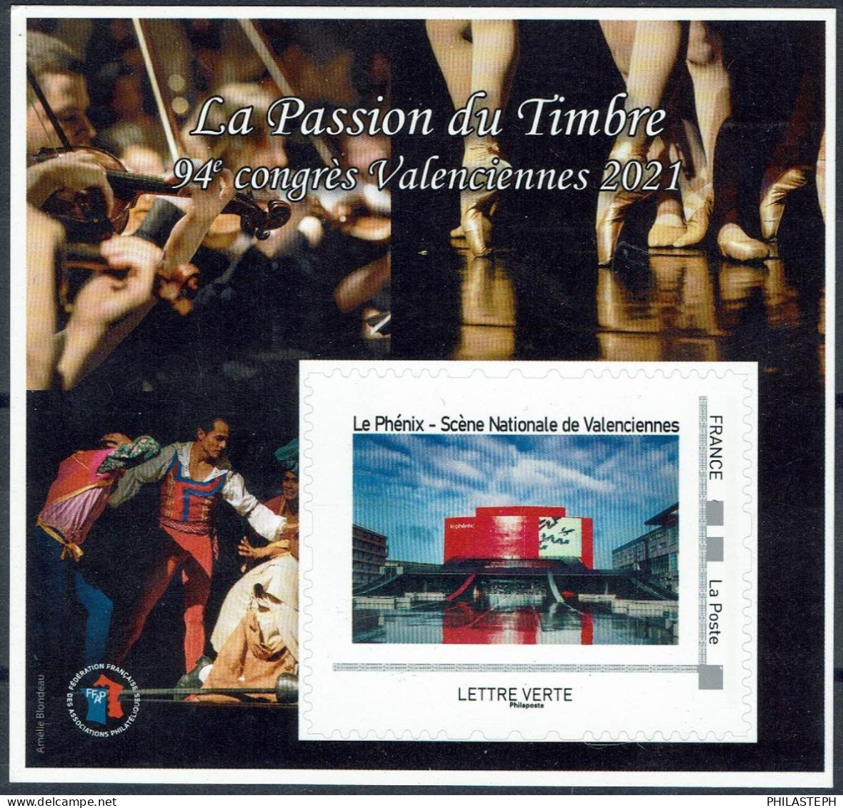 FRANCE BLOC FFAP 19 2021 - Le Phénix Scène National De Valenciennes - TVP Adhésif  - Art, Danse, Musique - FFAP
