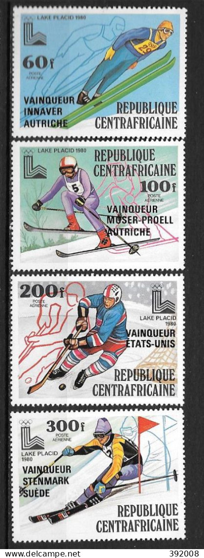 PA - 1980- N°215 à 218**MNH - Jeux Olympiques De Lake Placid - Centrafricaine (République)