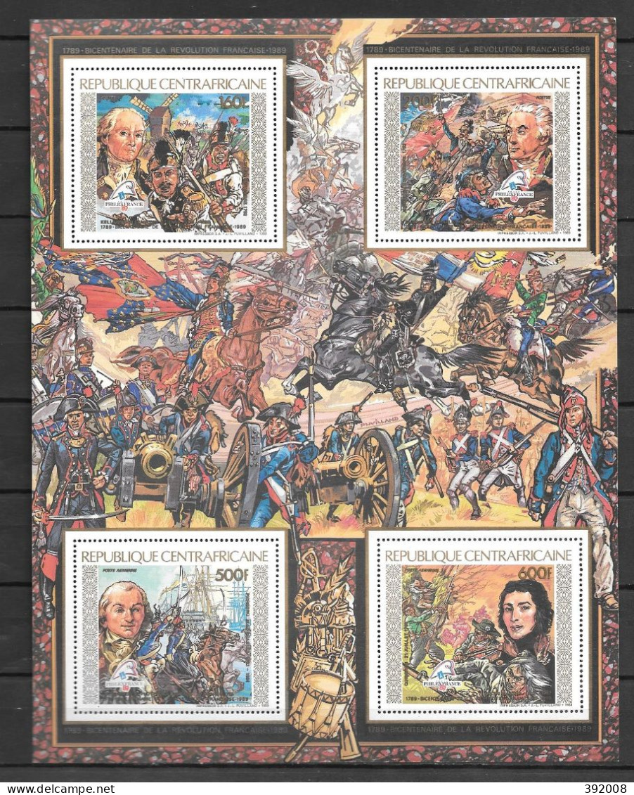 BF - 1989 - 99 **MNH - 200 Ans Révolution Française - Centrafricaine (République)