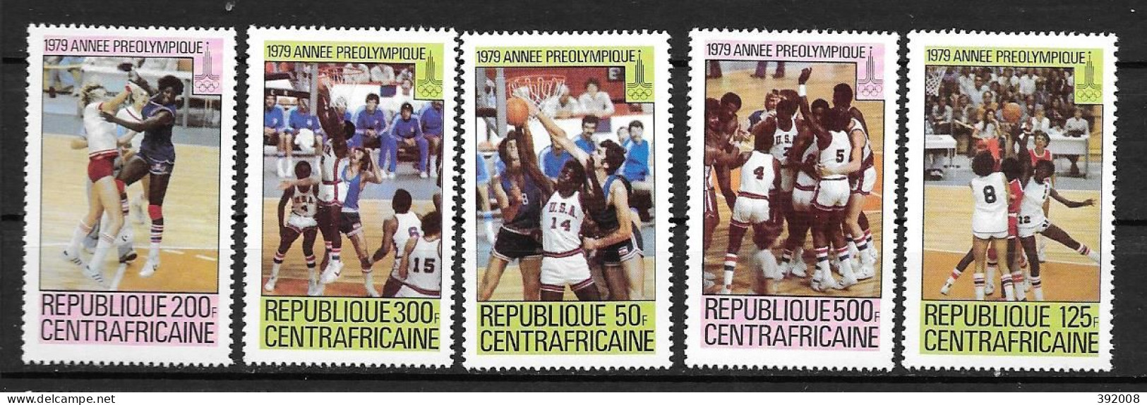 1979 - N° 404 à 408**MNH - Jeux Olympiques De Moscou - Centrafricaine (République)