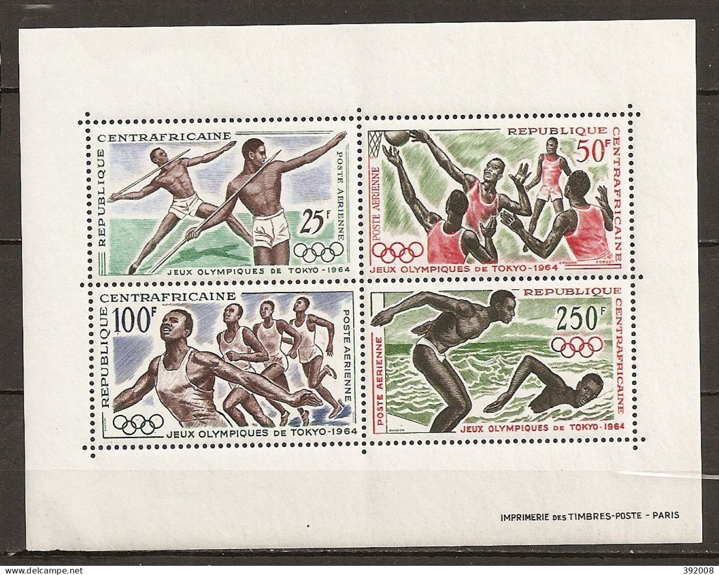 BF - 1964 - N°2**MNH - Jeux Olympiques De Tokyo - Central African Republic