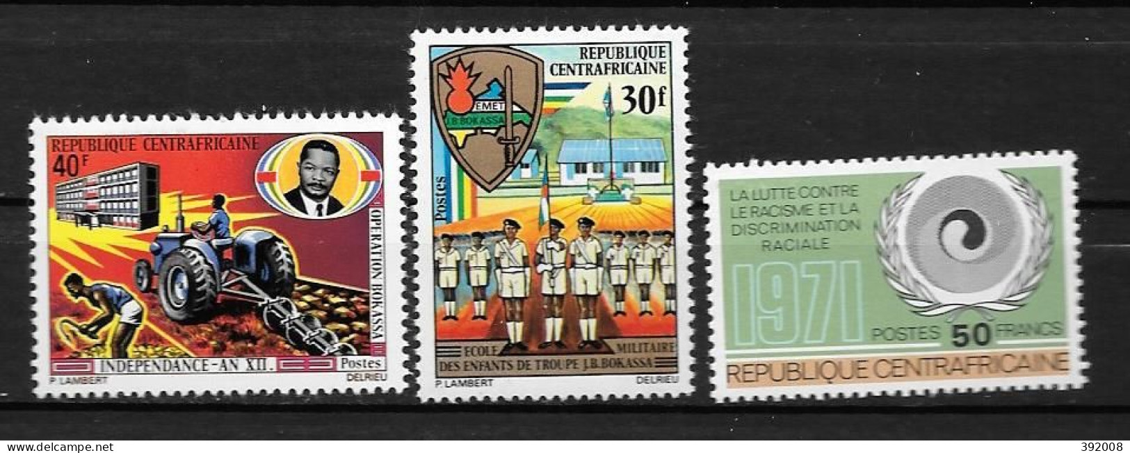 1972 - N° 155 à 157**MNH - Indépendanc - Enfant De Troupe école Militaire - Lutte Contre Le Racisme - Centrafricaine (République)