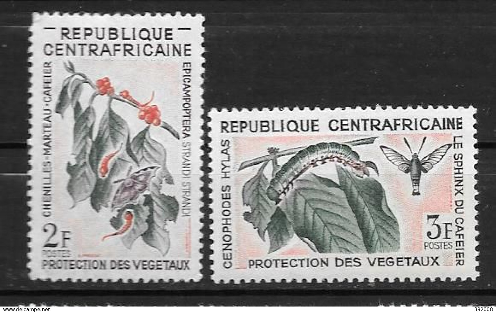 1965 - N°55 à 56*MH - Protection Des Végétaux - Central African Republic