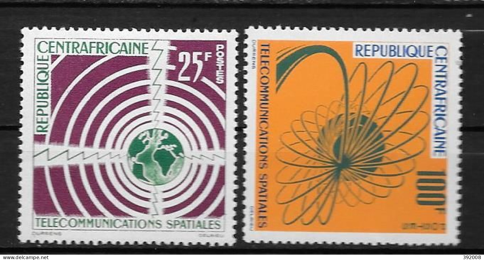 1963 - N°27 à 28**MNH - Télécommunications Spatiales - Central African Republic