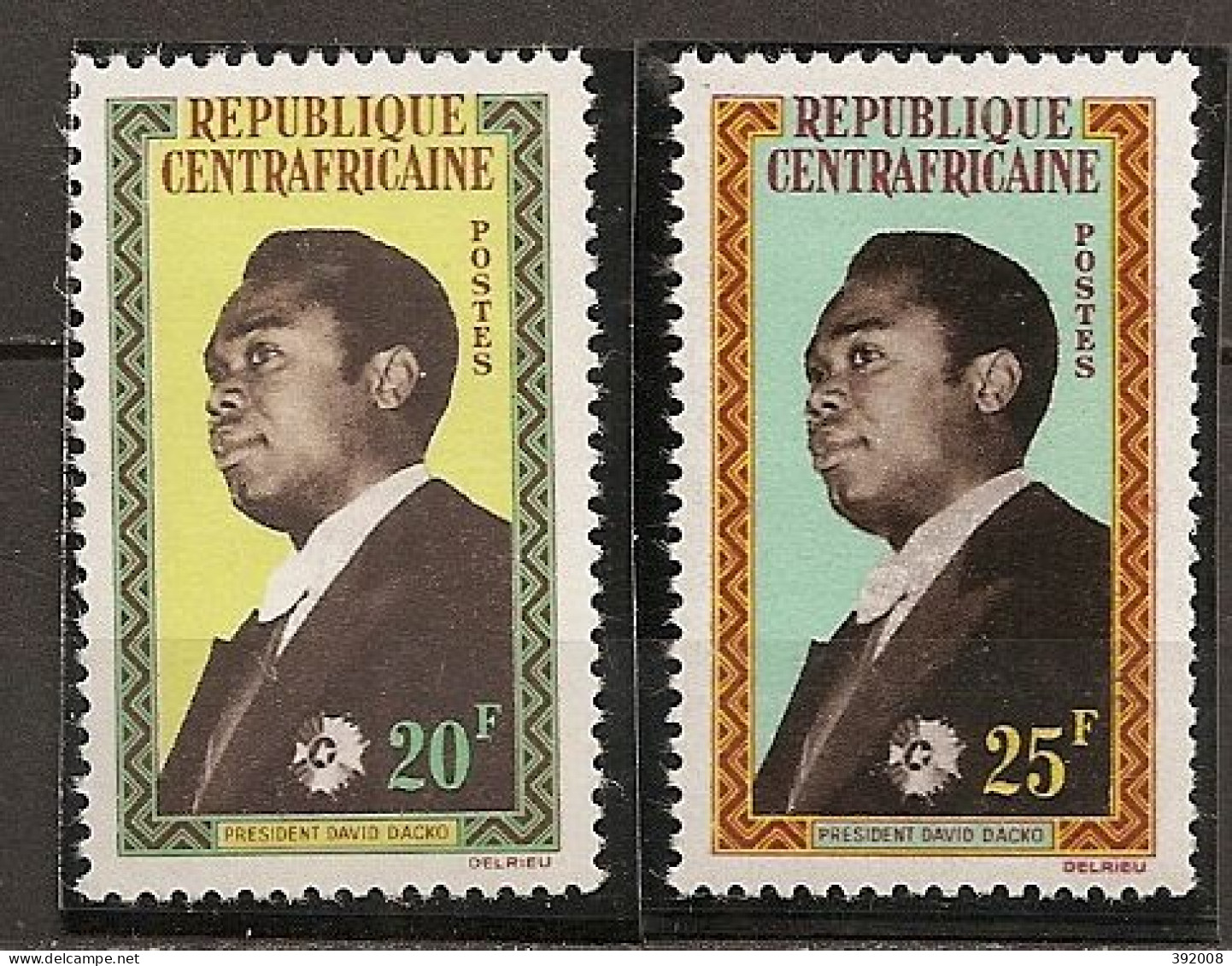 1962 - N°22 à 23**MNH - Président Dacko - Central African Republic