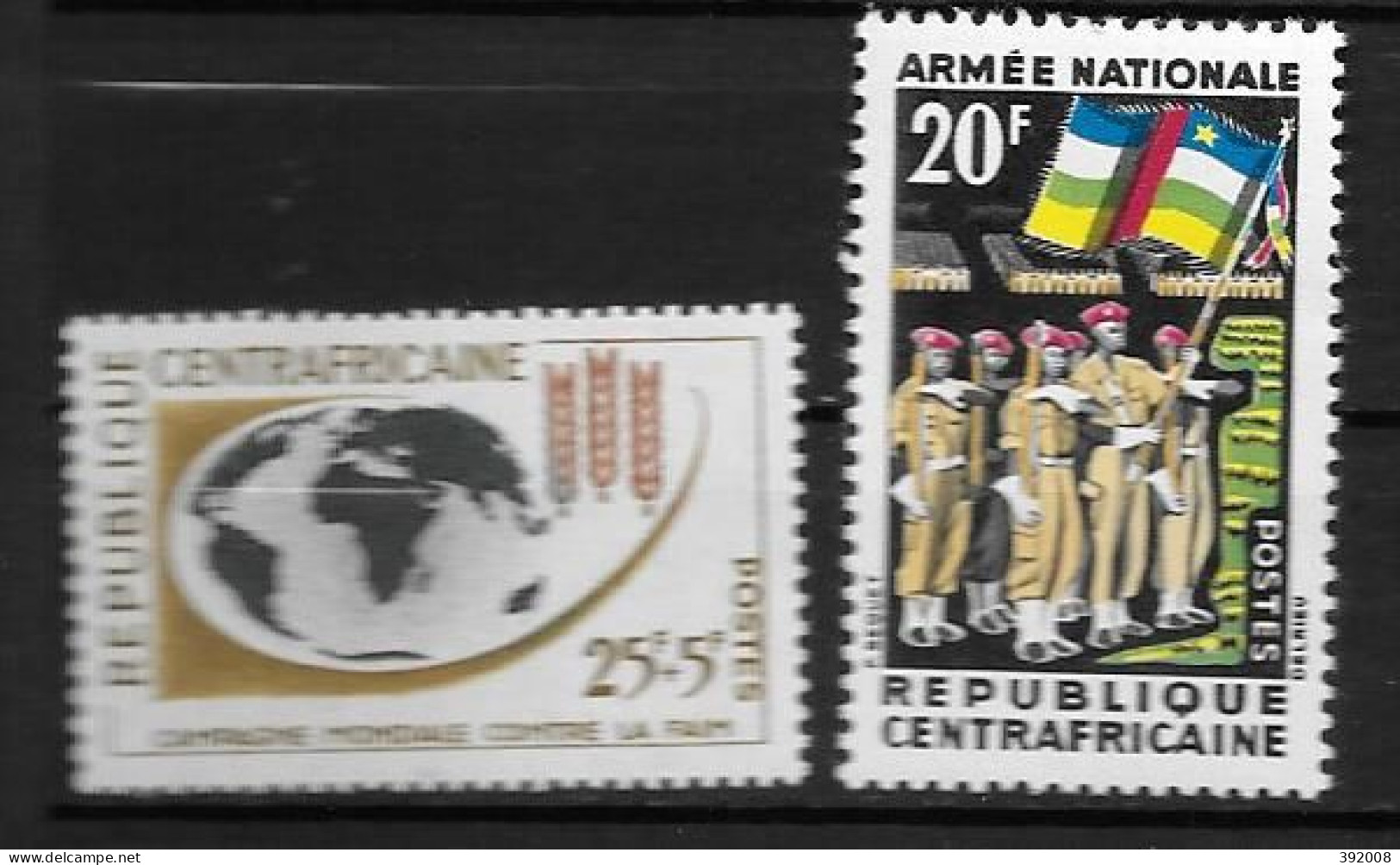 1963 - N°25 à 26**MNH - Campagne Mondiale Contre La Faim - Armée Nationale - Centraal-Afrikaanse Republiek