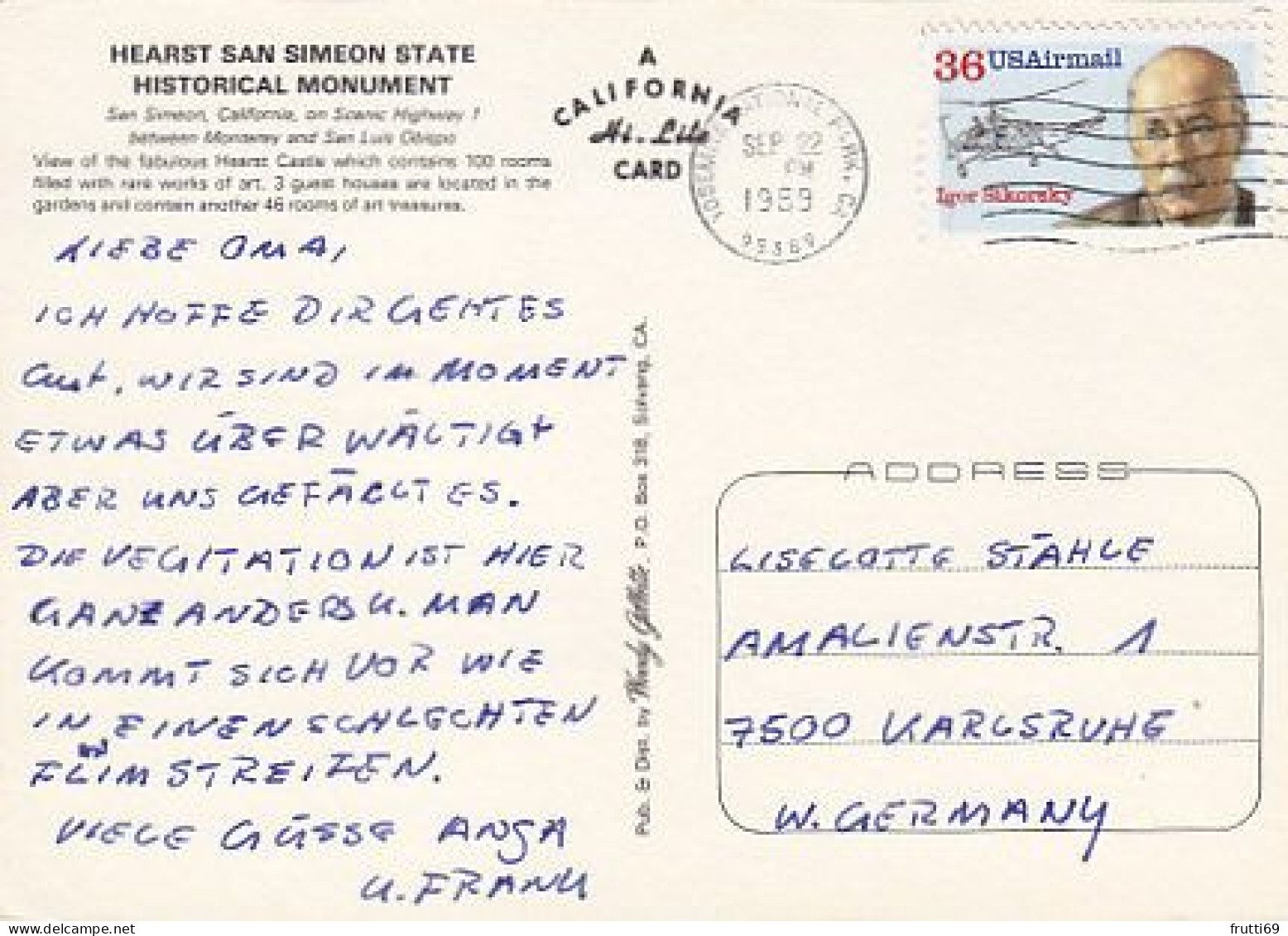 AK 215295 USA - California - Hearst San Simeon State Historical Monument - Other & Unclassified