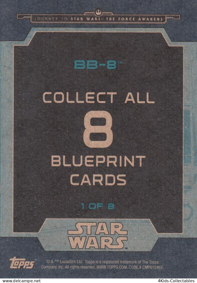 2015 Topps STAR WARS Journey To The Force Awakens "Blueprints" BP-1 BB-8 - Star Wars