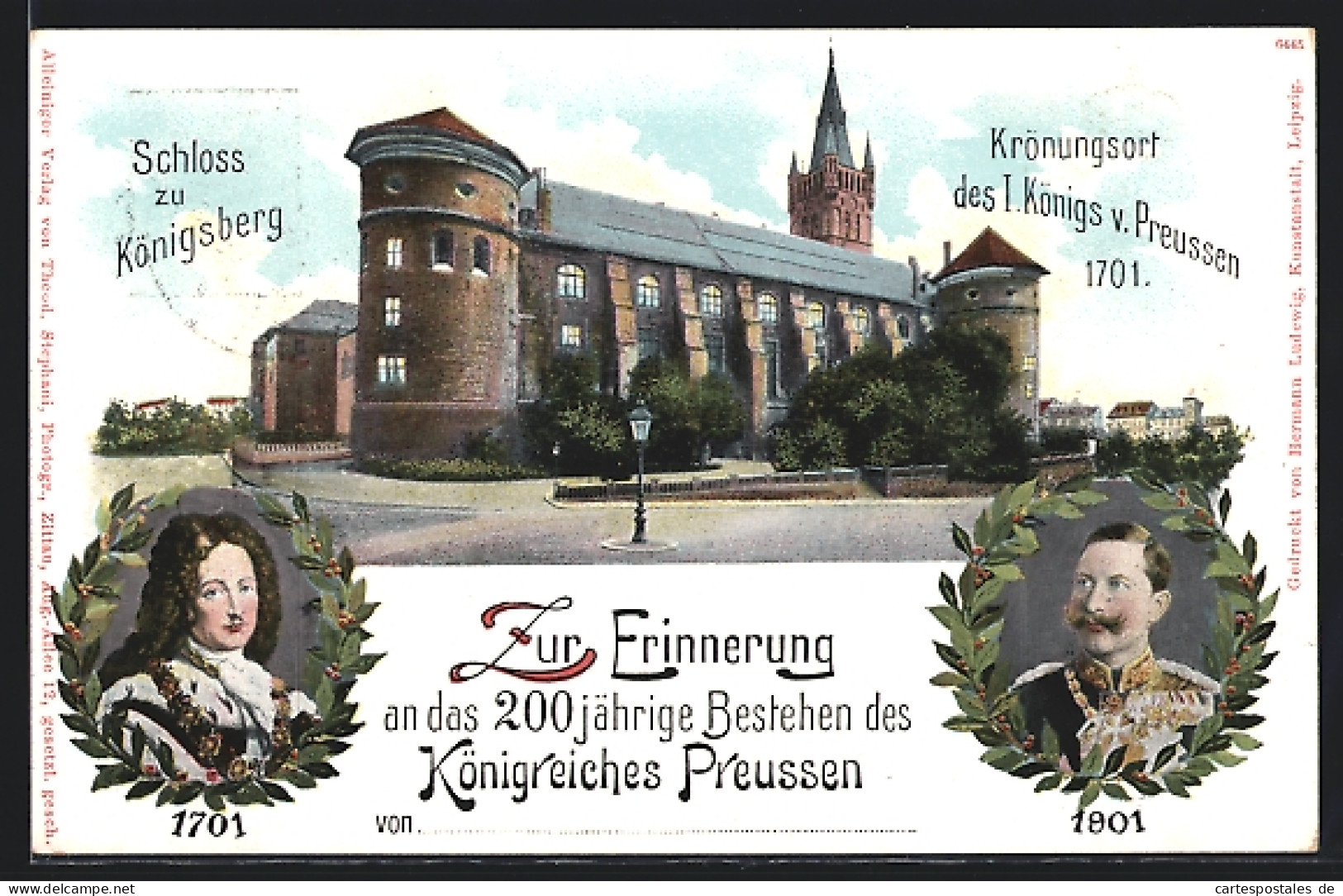 AK Königsberg, 200 Jähriges Bestehen Des Königreichs Preussen 1901, Kaiser Wilhelm II., Schloss  - Ostpreussen