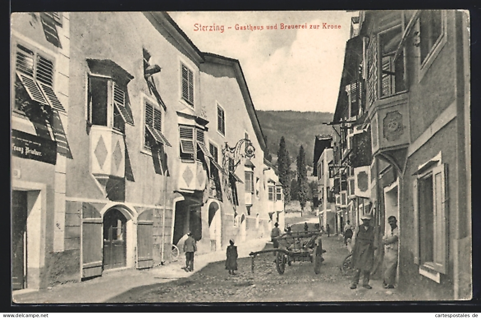 Cartolina Sterzing, Gasthaus Und Brauerei Zur Krone  - Autres & Non Classés