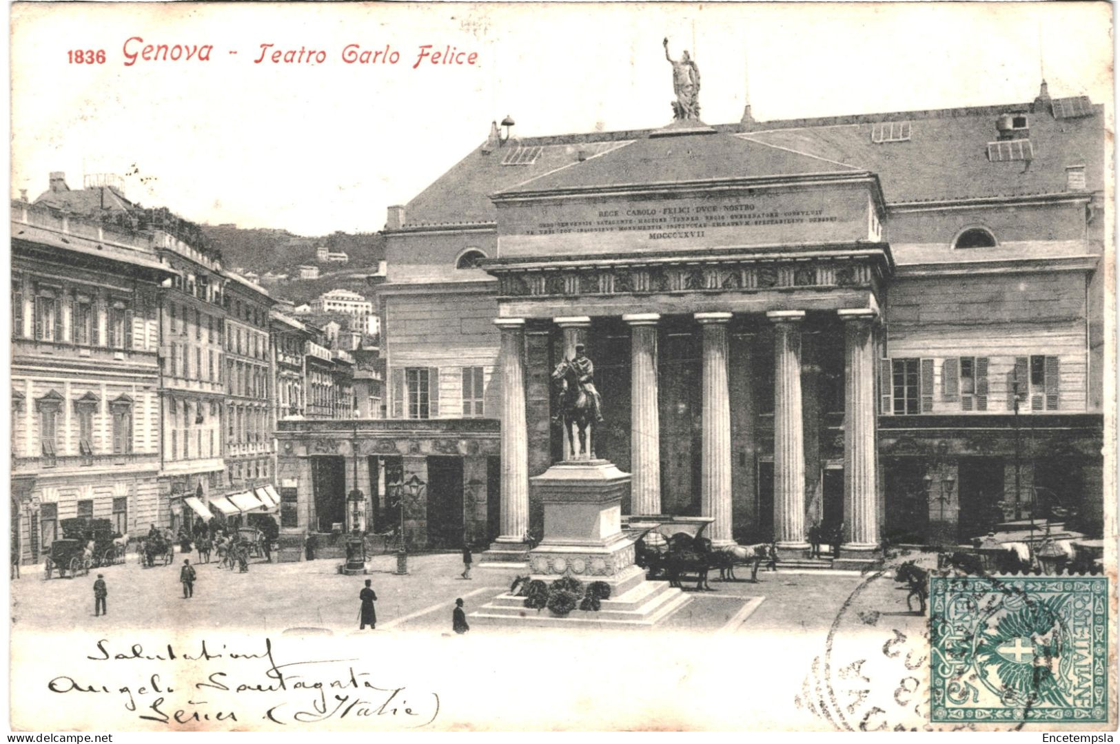 CPA Carte Postale Italie Genova Teatro Garlo Felice 1902  VM80078ok - Genova (Genua)