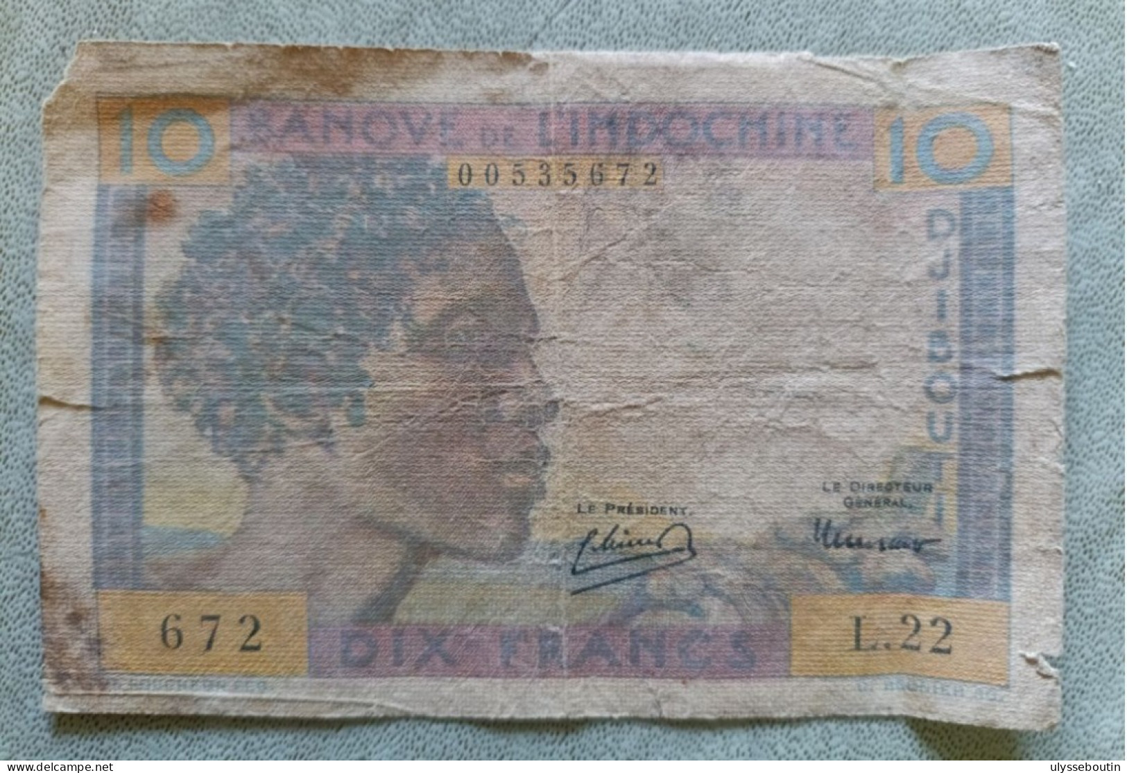 Djibouti 10 Francs 1946 Banque De L'Indochine - Dschibuti