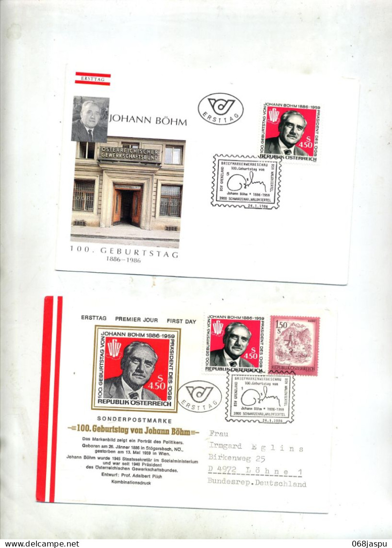 Lettre Fdc ? 1986 Böhm - FDC