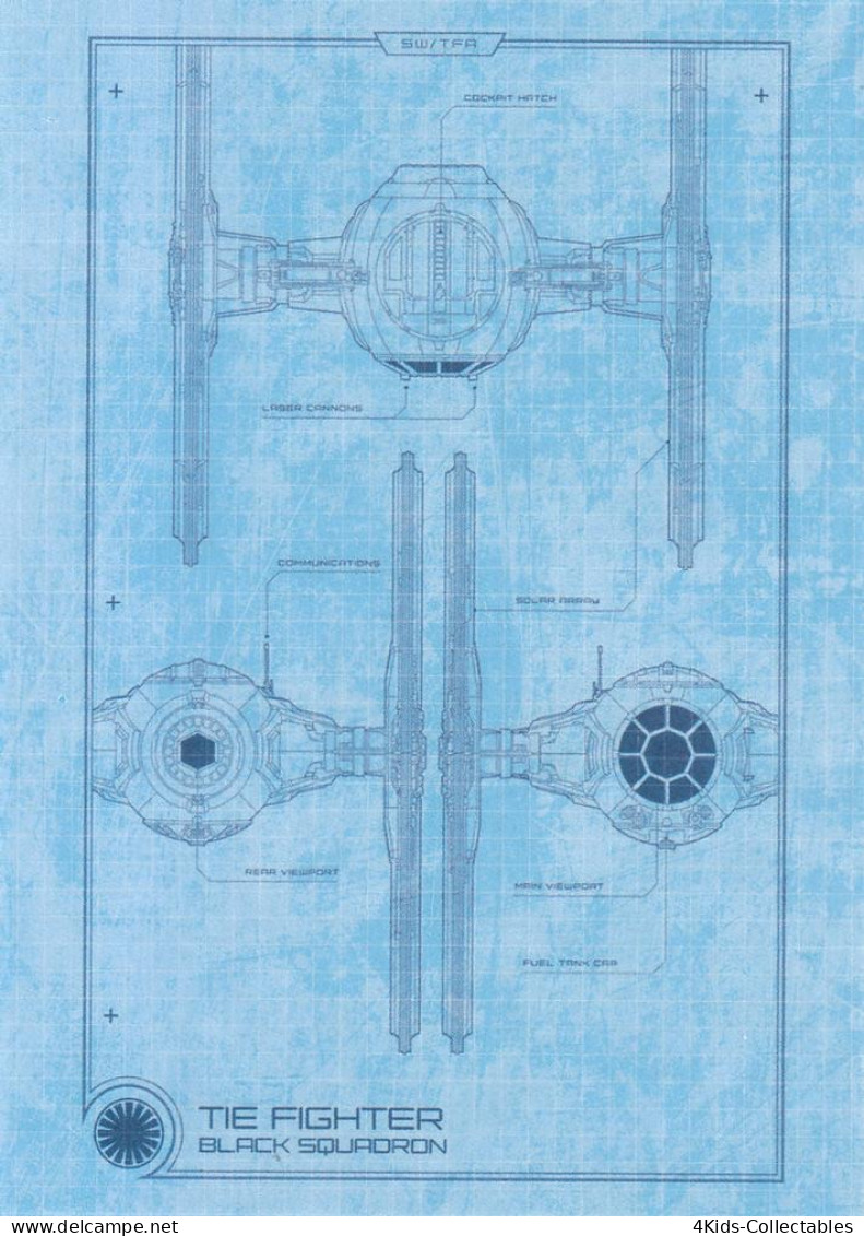 2015 Topps STAR WARS Journey To The Force Awakens "Blueprints" BP-5 TIE Fighter (Black Squadron) - Star Wars