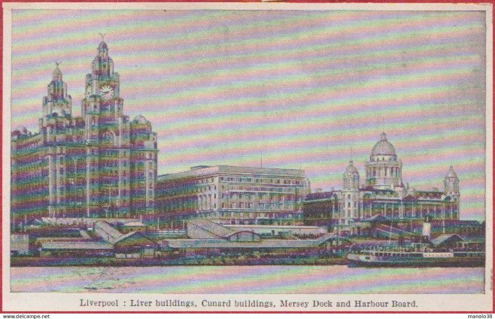 Liverpool. Livers Buldings, Cunard Buldings, Mersey Dock And Harbour Board. Angleterre. Larousse 1948. - Documentos Históricos