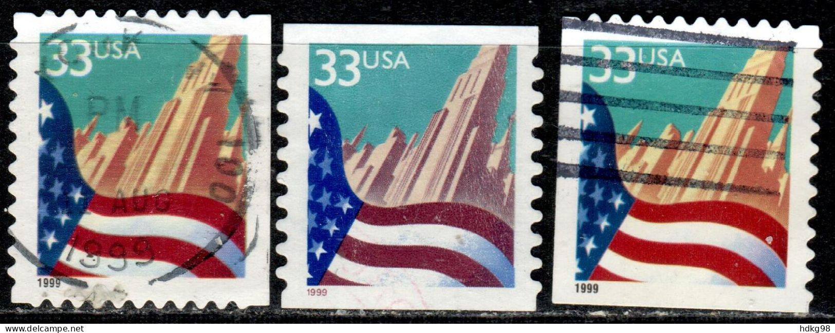 US+ 1999 Mi 3091 BD BD BG Flagge - Used Stamps