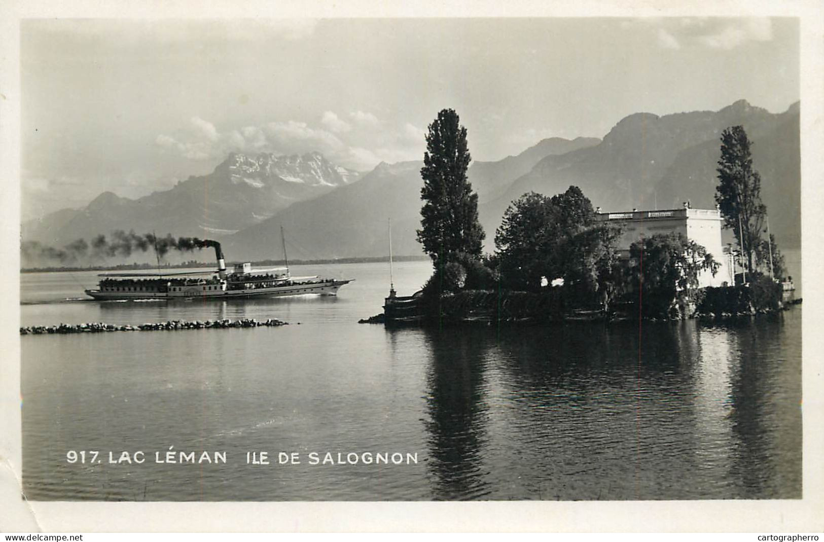 Postcard Switzerland Lac Leman Ile De Salognon - Autres & Non Classés