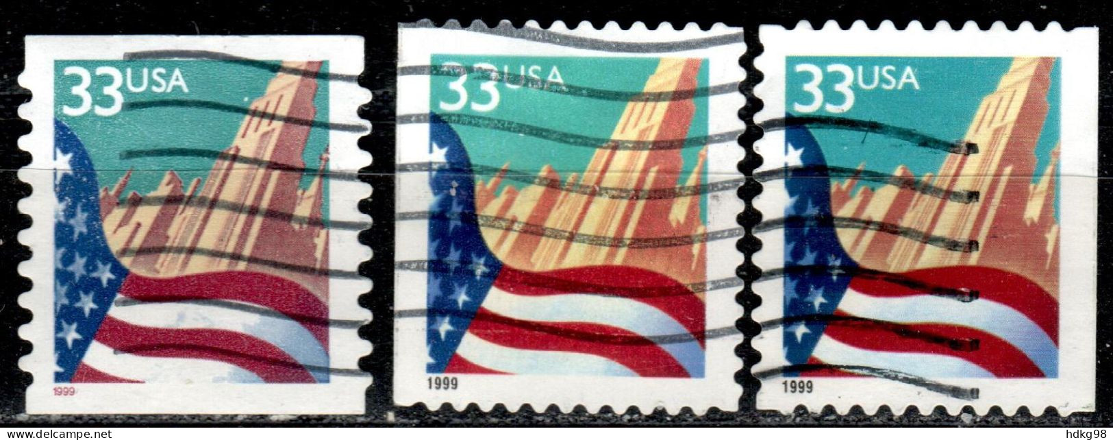 US+ 1999 Mi 3091 BD BD BG Flagge - Used Stamps