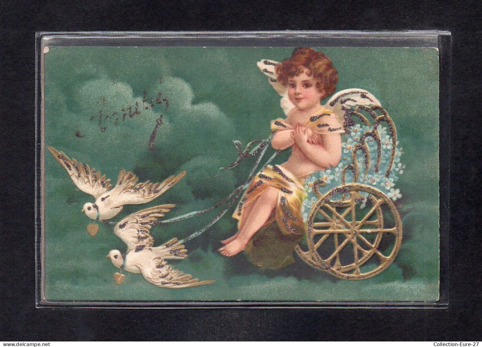 (26/04/24) THEME ANGES-CPA FANTAISIE ANGE - ANGELOS - COLOMBES - CARTE GAUFREE - Engel