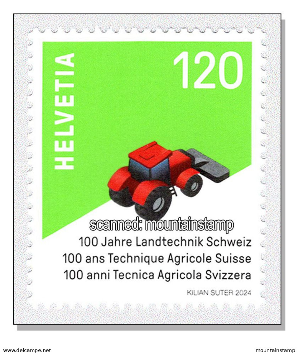 Switzerland 2024 (2/24) 100 Jahre Landtechnik- Traktor -  Tracteur - Trattore - Tractor -  MNH ** - Ungebraucht